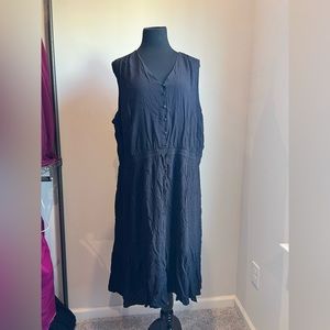 Sleeveless Button Front Tie Waist Dress | Terra & Sky | Size 3X